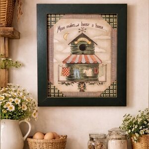 Vintage Style Farmhouse Wall Art Rustic Cottagecore Framed for Mothers Mom